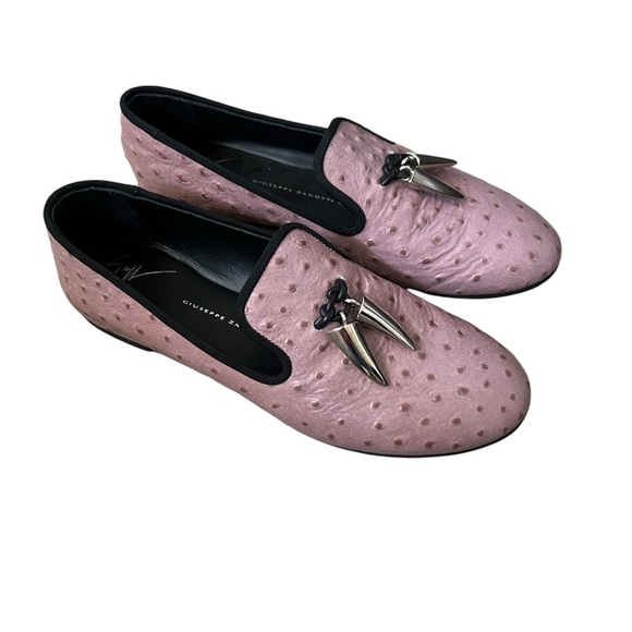 Giuseppe Zanotti Ostrich Textured Leather Slip On Loafer Mauve Sz US 6/ EU36 - Picture 13 of 15